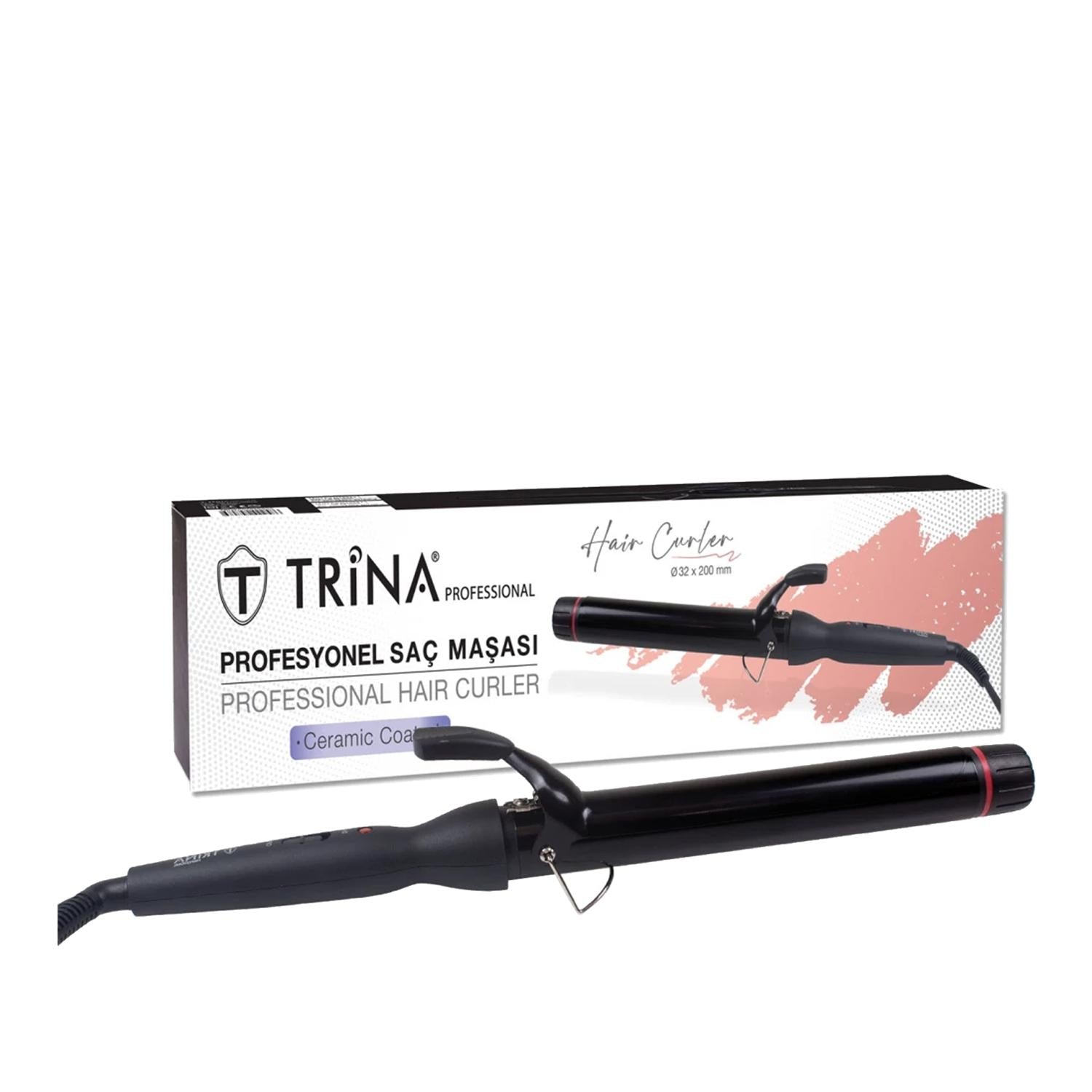Trina Hair Curler 32mm - Trina 0048 Curling Iron for Styling Hair Trina 32mm Hair Curler for Perfect Curls hair curler, Trina hair curler, 32mm curling iron, hair styling tool, curling iron 32mm, beauty, personal care, hair care, styling tools, affordable hair curling, Trina 0048