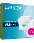 Brita Maxtra Pro All-In-1 Water Filter Cartridge - 2 Pack, Tap Water Purification, Compatible with BRITA Pitchers Brita Maxtra Pro Water Filter Cartridge - Clean Drinking Water Brita Maxtra Pro, Water Filter Cartridge, All-In-1 Filter, Tap Water Purification, BRITA Compatible Filter, Water Purification, Filtered Pitcher, Healthy Drinking Water, Eco-Friendly, Reduce Plastic Waste, Household Water Solutions