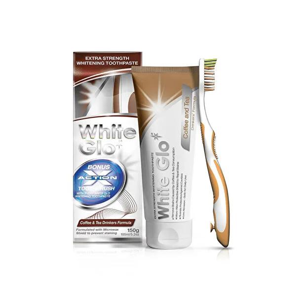 White Glo Teeth Whitening Toothpaste - Coffee and Tea Stain Remover, Hydrogen Peroxide-Free, 3.38 fl oz White Glo Teeth Whitening Toothpaste - Safe & Effective teeth whitening toothpaste, coffee stain remover, hydrogen peroxide-free toothpaste, whitening oral care, smile enhancement products, oral care, teeth whitening, stain removal, sensitive teeth, gums, comprehensive oral care, Mikro-Wax protective shield
