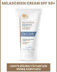 Ducray Melascreen UV Cream SPF 50+ - Anti-Spot Sunscreen for Dry Skin, Pregnancy-Safe - Sunscreen