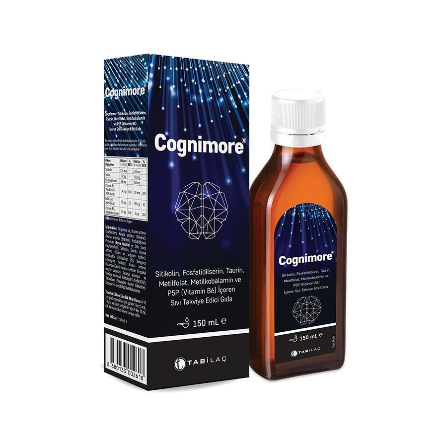 Cognimore Cognitive Support Liquid Dietary Supplement for Children and Adults - 5.07 fl oz Cognimore Cognitive Support Liquid Supplement - 5.07 fl oz Cognitive Support Supplement, Liquid Dietary Supplement, Children's Health Supplement, Adult Cognitive Health, Nutritional Supplement with Citicoline and B Vitamins, Brain Health, Mental Clarity, Focus Enhancement, Memory Support, Dietary Supplement, Health Supplement, Cognitive Function, Nutritional Support