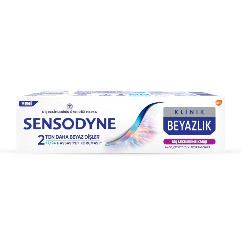 Sensodyne Klinik Beyazlık Sensitive Teeth Toothpaste - Fluoride, Whitening, 2.54 fl oz Sensodyne Klinik Beyazlık Toothpaste for Sensitive Teeth Sensitive Teeth Toothpaste, Fluoride Toothpaste, Whitening Toothpaste, Oral Care Products, Tooth Stain Removal, Sensitive Teeth Relief, Daily Oral Hygiene, Whitening, Stain Removal, Oral Health, Toothpaste with Fluoride
