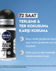 Nivea Men Deodorant - Nivea Men Erkek Roll-on Deodorant Black & White Invisible Original 50 ml - Long Lasting Anti-Perspirant Protection Nivea Men Deodorant - 72 Hour Protection Nivea Men Deodorant, Roll-on Deodorant for Men, Anti-perspirant Deodorant, Long-lasting Deodorant, Stain-free Deodorant, Men's Grooming, Personal Care, Deodorant for Active Men, Black & White Invisible Deodorant, 72-Hour Protection, Derma Active Protection, X5 Anti Formula, Dermatologically Tested, Men's Hygiene