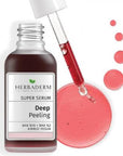 Herbaderm Deep Red Exfoliating Facial Serum: Glycolic & Salicylic Acid Peel for Acne, Dark Spots, & Brighter Skin - 1 fl oz Herbaderm Red Peel Serum: Exfoliate Acne & Brighten Skin facial serum, chemical peel, red peeling serum, glycolic acid serum, salicylic acid serum, exfoliating serum, acne treatment, skin brightening serum, dark spot treatment, skin tone serum, exfoliation, radiance, glycolic acid, lactic acid, salicylic acid, mandelic acid, red algae extract, skin texture, acne, blackheads, dark spots