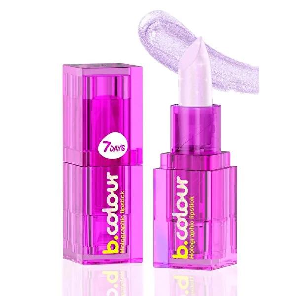7Days B.Colour Holographic Lipstick - Vegan, Moisturizing Unicorn Shade 7Days Holographic Lipstick - Vegan & Moisturizing holographic lipstick, vegan lipstick, moisturizing lipstick, unicorn lipstick, cruelty-free beauty, bold lip makeup, vegan beauty products, unique lip color, eye-catching lipstick, special occasion makeup, night out makeup, everyday makeup, conscious beauty, ethical beauty standards
