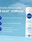 NIVEA Women's Fresh Natural Deodorant Spray - 48-hour Protection, Aluminum-free & Powder-free NIVEA Women's Fresh Natural Deodorant Spray - 48hr Protection NIVEA Women's Deodorant Spray, Fresh Natural Deodorant, Aluminum-free Deodorant, 48-hour Deodorant Protection, Derma Active Protection Deodorant, Women's Personal Care, Natural Fragrance, Sensitive Skin Friendly, Dermatologically Tested, Long-lasting Freshness, Ocean Essences, Powder-free Deodorant