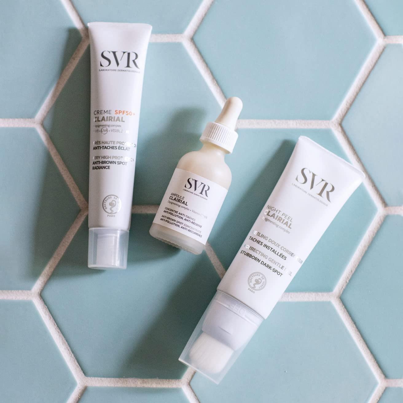 SVR Clairial Night Peel Cream - Hyperpigmentation Treatment with Niacinamide & Citric Acid SVR Clairial Night Peel - Hyperpigmentation Treatment SVR Clairial Night Peel, Hyperpigmentation treatment, Niacinamide skincare, Citric acid skincare, Nighttime skincare routine, Skin brightening, Even skin tone, Bentonine skincare, Skincare for hyperpigmentation, Night peel cream, Skincare with Niacinamide, Citric acid skincare products, Evening skincare products