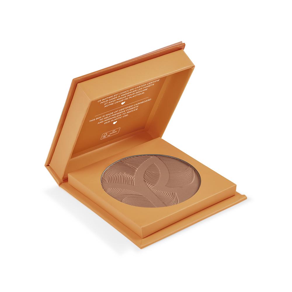 Bronz - Natural Bronze Powder Makeup with Vegetable Oils & Tiare Flower Extract Bronze Powder Makeup - Natural Finish & Eco-Friendly bronze powder, natural makeup, vegetable oils, Tiare flower extract, sustainable packaging, Monoi scent, eco-friendly cosmetics, bronzing makeup, natural bronze finish, makeup for natural look, eco-conscious beauty products