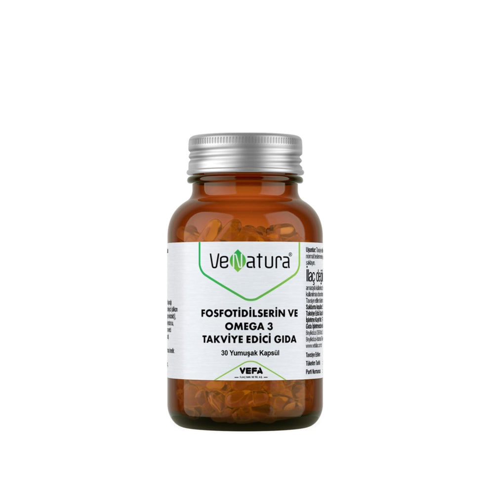 VeNatura Phosphatidylserine & Omega-3 Dietary Supplement for Brain Health Support - 30 Soft Capsules VeNatura Phosphatidylserine & Omega-3 Supplement for Brain Health Phosphatidylserine supplement, Omega-3 dietary supplement, Brain health support, Cognitive function aid, VeNatura Fosfotidilserin, Dietary Supplement, Health Supplements, Brain Health, Heart Health, Cognitive Support, Omega-3 Supplements, Soft Capsules, Nutritional Support
