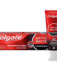 Colgate Optic White Charcoal Whitening Toothpaste: Remove Stains, Enamel Safe, Fresh Breath - For a Brighter, Whiter Smile! Colgate Optic White Charcoal: Whiter Teeth, Stain Removal whitening toothpaste, charcoal toothpaste, stain removal toothpaste, optic white toothpaste, enamel safe toothpaste, fresh breath toothpaste, teeth whitening, charcoal teeth whitening, surface stain removal, mint toothpaste, toothpaste, oral care, dental hygiene, brighter smile, whiter teeth, stain remover, active charcoal, mint