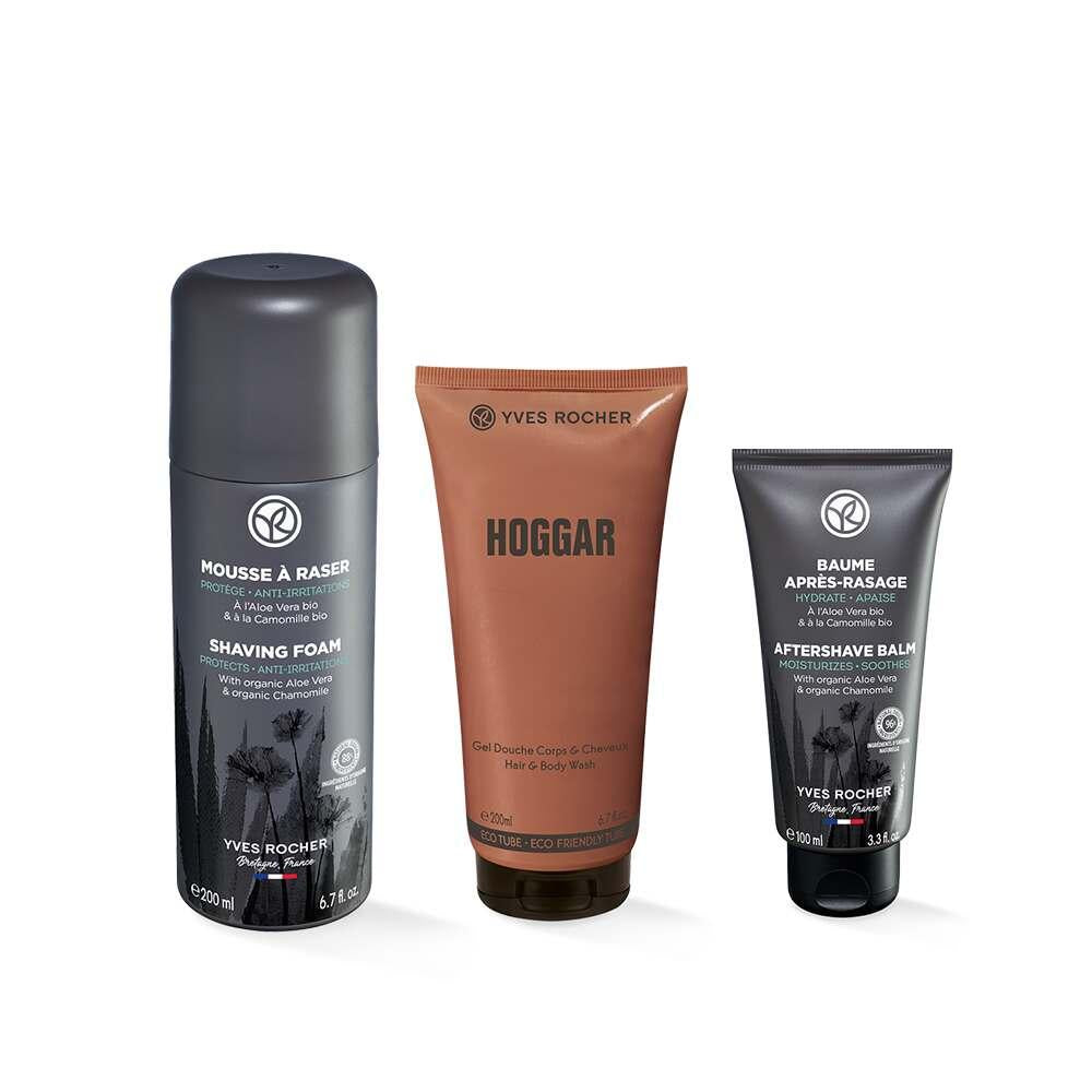 Hoggar Men's Grooming Set - Comprehensive Shaving Kit with Shampoo, Shaving Foam, and Post-Shave Balm for Men Hoggar Men's Grooming Set - Shampoo, Shaving Foam & Balm Men's grooming set, Shaving kit for men, Hair and body shampoo, Post-shave balm, Grooming routine for men, Men's grooming products, Shaving essentials, Grooming kit, Travel grooming kit, Men's skincare, Grooming for him