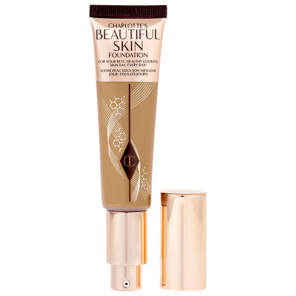 Charlotte Tilbury Beautiful Skin Medium Coverage Liquid Foundation with Hyaluronic Acid - Vegan, Cruelty-Free, 16-Hour Wear Charlotte Tilbury Liquid Foundation - 16Hr Wear, Vegan & Cruelty-Free liquid foundation, medium coverage foundation, hyaluronic acid foundation, vegan foundation, cruelty-free foundation, long-lasting foundation, skincare-infused makeup, natural glow foundation, Charlotte Tilbury, beauty, makeup, face makeup, foundation makeup, vegan beauty products, cruelty-free beauty, skincare, hydr