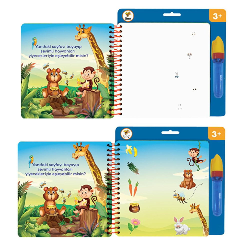 Lino Magic Painting Book: Reusable Water Coloring Book for Mess-Free Fun. Ideal Children's Art Activity, Toddler Coloring, Animals Theme - image 6