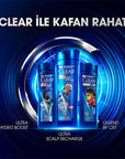 Clear Men Vin’cius Jœnior Anti-Dandruff Shampoo: Ultra Hydro Boost for Men - 10x Deeply Moisturizing, Eucalyptus & Cedarwood, Fight Dry Scalp & Flakes - image 2