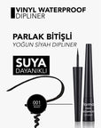Flormar Waterproof Eyeliner - Black, Liquid, Long-Lasting, Intense Pigment, Fine Felt-Tip Applicator - view 4