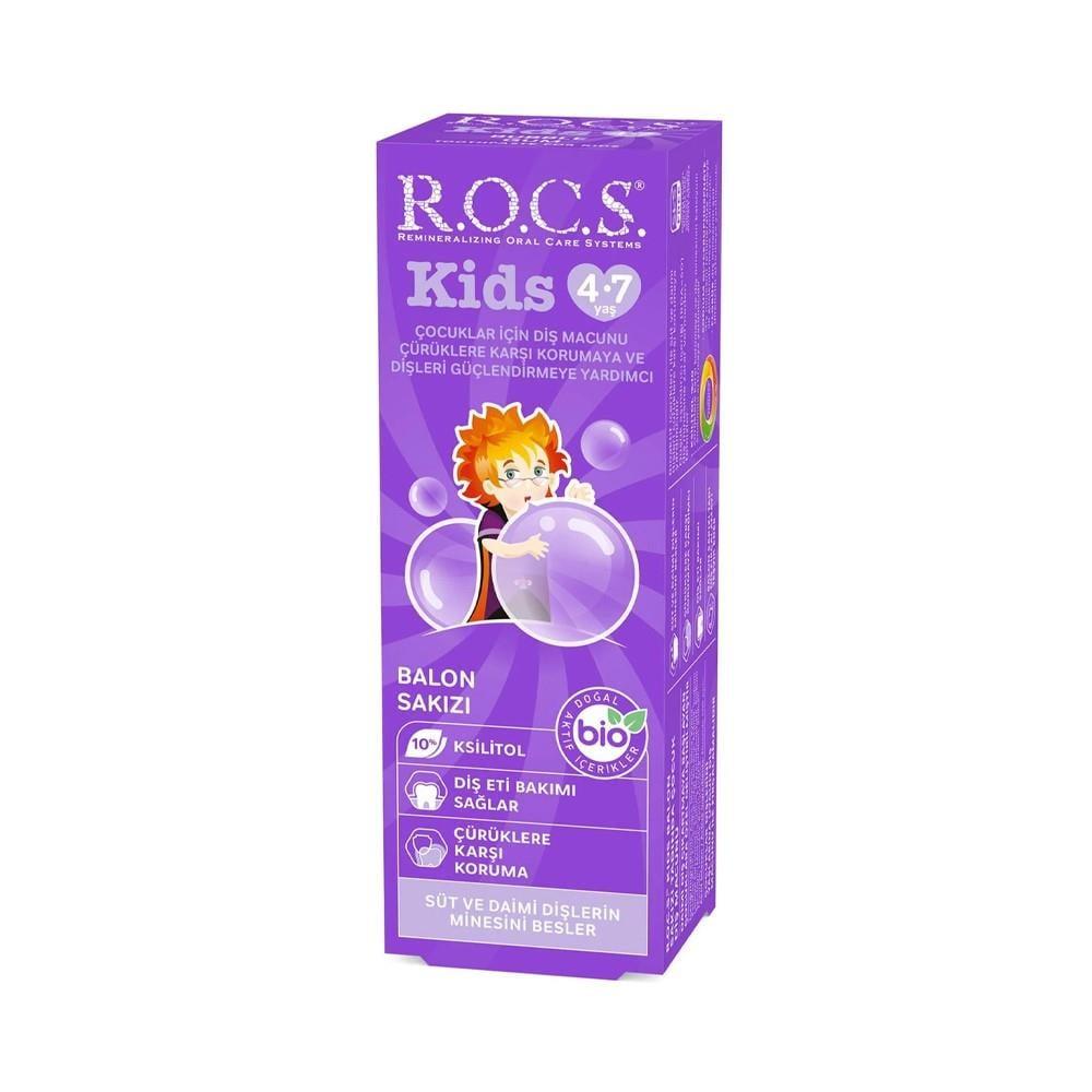 ROCS Kids Bubble Gum Toothpaste for Children Aged 4-7 - Strengthens Teeth & Encourages Regular Brushing ROCS Kids Toothpaste for Healthy Smiles children's toothpaste, kids toothpaste, bubble gum flavor toothpaste, natural ingredients toothpaste, oral care for children, fluoride toothpaste for kids, kids oral hygiene, children's oral care products, toothpaste for kids aged 4-7, healthy smile for kids