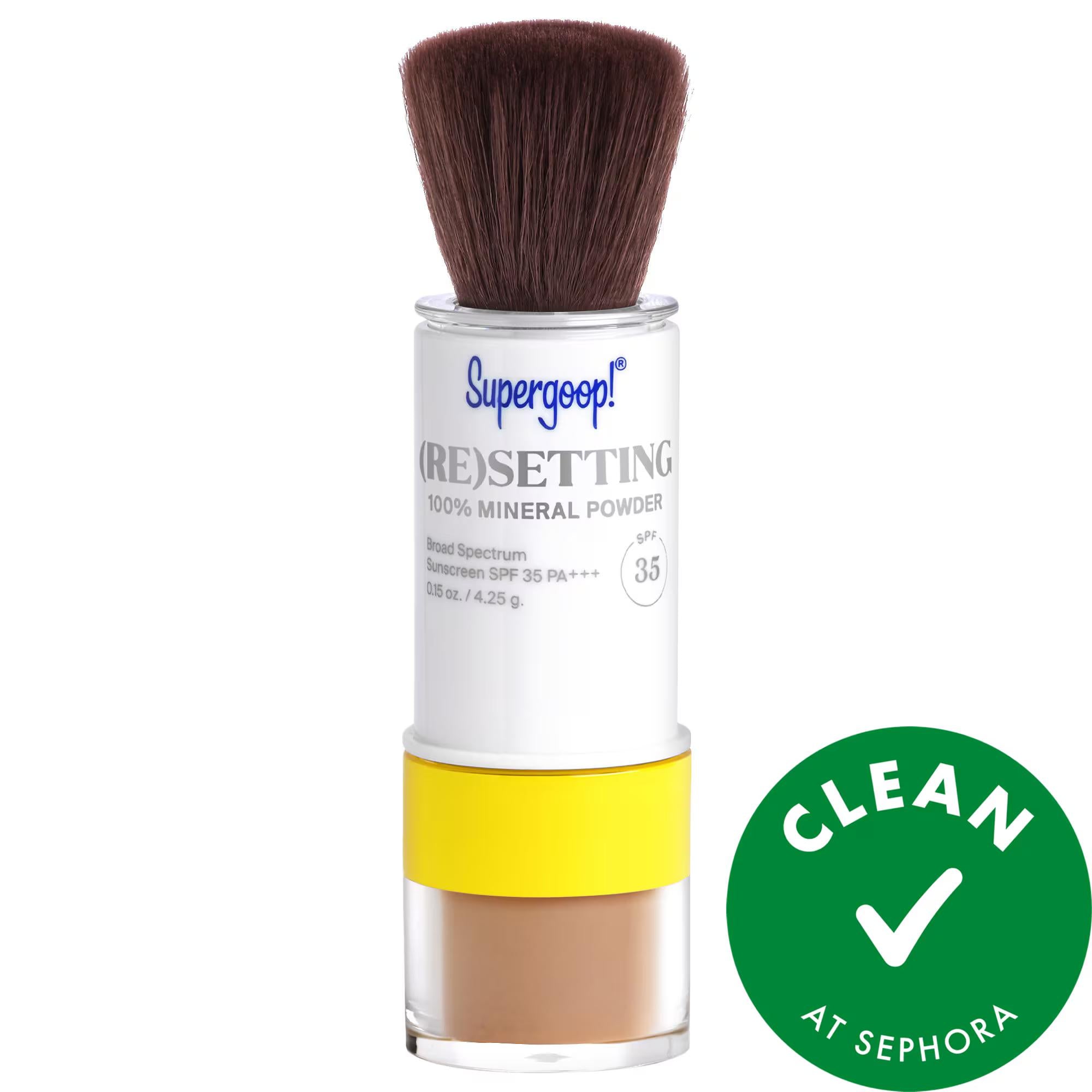 (Re)setting Powder SPF 35: 100% Mineral Face Sunscreen Powder - Matte Finish, Portable Brush, Broad Spectrum Protection for Oily & Combination Skin, Clean & Cruelty-Free (Re)setting Powder SPF 35: Mineral Sunscreen & Setting Powder mineral sunscreen powder, face sunscreen SPF 35, setting powder with SPF, portable sunscreen brush, mattifying sunscreen powder, zinc oxide sunscreen, sunscreen for oily skin, sunscreen for combination skin, clean sunscreen, cruelty-free sunscreen, sunscreen, mineral sunscreen,