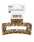 Eklips Zebra Rectangular Claw Clip Yellow Hair Accessory