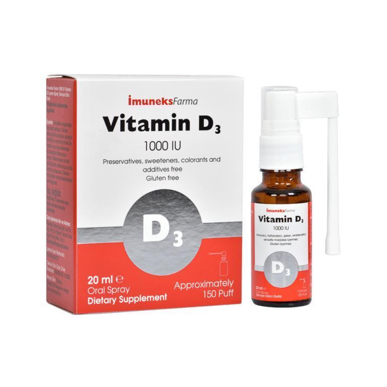 İmuneks Vitamin D3 1000 IU Oral Spray Supplement - Gluten-Free, Natural Olive Oil Based İmuneks Vitamin D3 Oral Spray - 1000 IU, Gluten-Free & Natural Vitamin D3 supplement, oral spray vitamin D, dietary supplement spray, gluten-free vitamin, natural olive oil based supplement, health and wellness, bone health, immune function, convenient supplementation