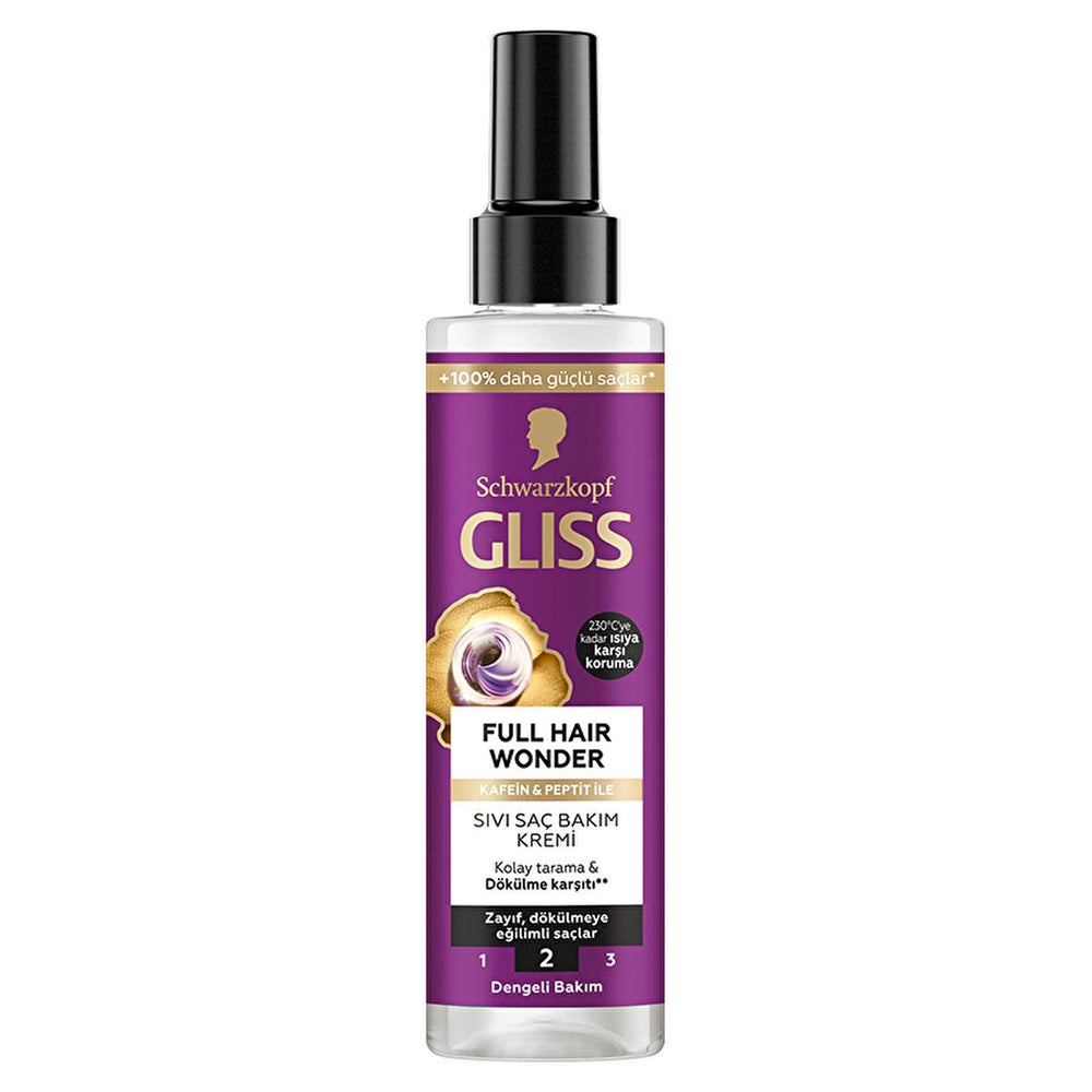 Gliss Full Hair Wonder: Anti-Breakage Leave-In Hair Care - Detangles, Strengthens & Reduces Hair Fall for Thicker, Fuller Hair Gliss Hair Repair: Treat Hair Breakage & Thinning for Fuller Hair hair breakage treatment, thinning hair product, hair detangling spray, leave in hair conditioner, caffeine hair treatment, peptide hair serum, hair strengthening spray, anti hair fall spray, hair care for weak hair, Gliss hair repair, hair care product, hair breakage, thinning hair, detangling, leave-in conditioner,