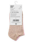Eklips Unisex Sneaker Socks 3-Pack in White Beige & Pink
