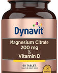 Dynavit Magnesium Citrate & Vitamin D Supplement 200mg - 60 Tablets for Overall Health - image 2