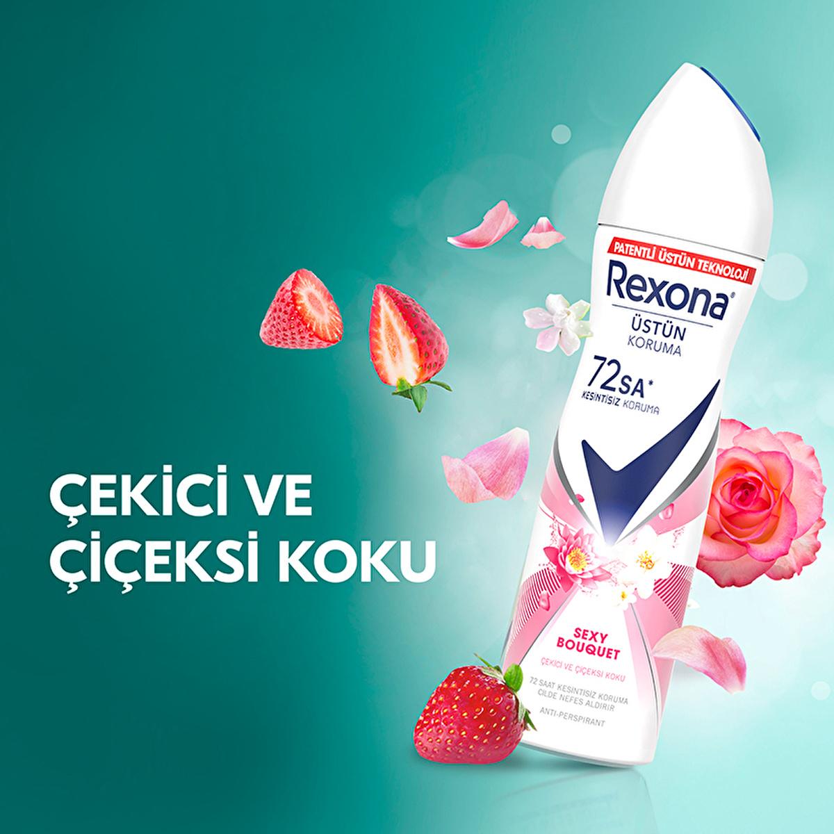 Rexona Women's Deodorant Spray - Sexy Bouquet Fragrance, 72 Hour Protection Rexona Women's Deodorant Spray - 72 Hour Protection Women's Deodorant Spray, Long-lasting Deodorant, Antiperspirant Deodorant, Rexona Deodorant, Sexy Bouquet Fragrance, Floral Fragrance, Confidence, Freshness, Active Women, Personal Care, Hygiene, 72 Hour Protection