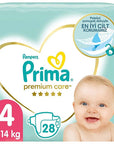Prima Premium Care Baby Diapers, Size 4, 28 Count - Soft, Leakproof, and Dermatologically Tested Diapers for Sensitive Skin Prima Premium Care Diapers - Soft & Leakproof for Sensitive Skin Baby Diapers, Premium Baby Diapers, Dermatologically Tested Diapers, Leakproof Diapers, Soft Diapers for Sensitive Skin, Prima, Size 4, 28 Count, Baby Care, Diapering Essentials