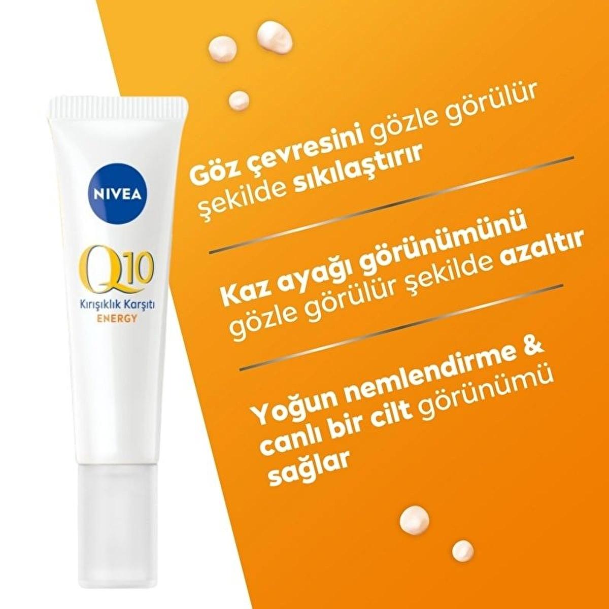Nivea Q10 Energy Vitamin C Eye Cream: Revitalize, Firm & Reduce Dark Circles - Anti-Wrinkle, For Sensitive Skin Nivea Q10 Vitamin C Eye Cream: Anti-Wrinkle & Dark Circle Remover eye cream, anti-wrinkle eye cream, vitamin C eye cream, Q10 eye cream, eye cream for dark circles, eye cream for sensitive skin, revitalizing eye cream, firming eye cream, anti aging eye cream, dark circle remover, wrinkle reducer, sensitive skin, contact lens friendly, vitamin E, skin care, face care, beauty, personal care, fine li