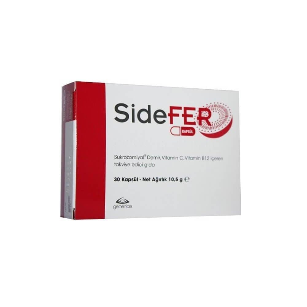 Sidefer Iron Supplement, Vitamin C & B12 - Boosts Energy & Immunity - 30 Capsules Sidefer Iron Supplement - Boosts Energy & Immunity Iron Supplement, Vitamin C Supplement, Vitamin B12 Supplement, Dietary Supplement, Health and Wellness, Nutritional Support, Energy Boost, Immunity Enhancement, Anemia Support, Adult Supplements