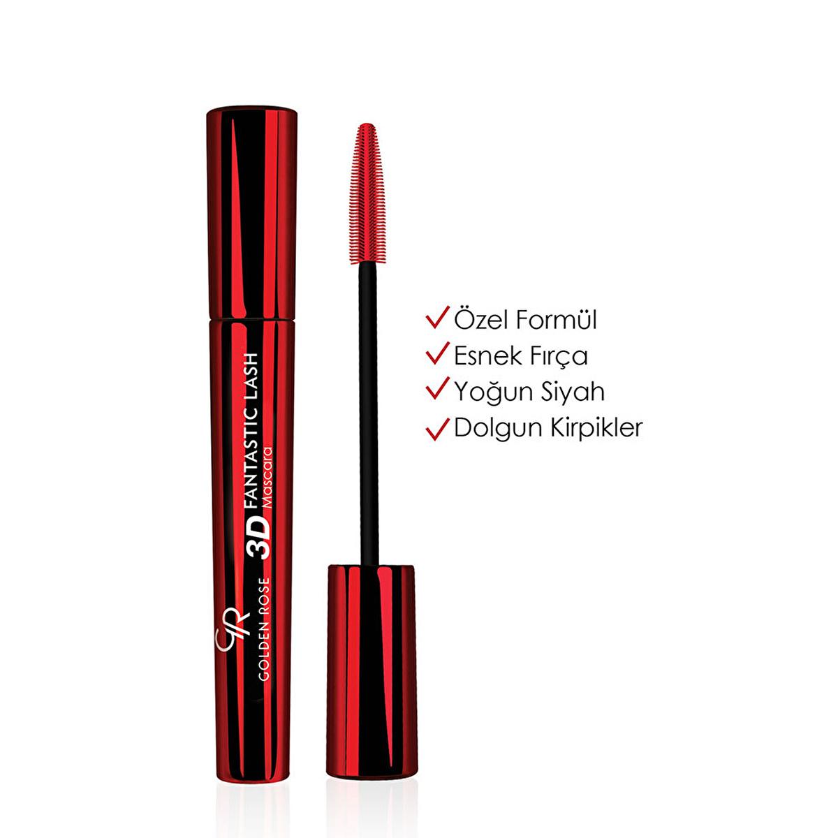 Golden Rose 3D Fantastic Lash Mascara - Volumizing, Lengthening, Long-Lasting Makeup for Dramatic Lash Look Golden Rose 3D Mascara - Volumizing & Lengthening mascara, 3D lash effect, long-lasting mascara, volumizing mascara, black pigment mascara, makeup, cosmetics, eye makeup, lash enhancement, beauty products, dramatic lash look, everyday makeup, special occasion makeup, Golden Rose
