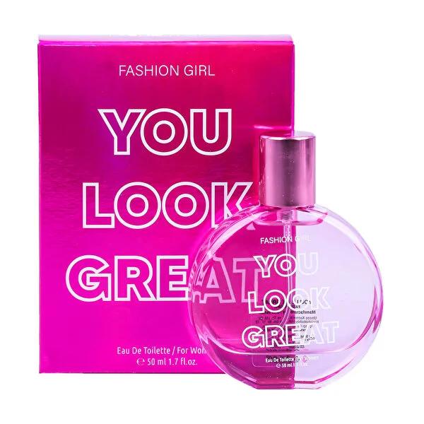 Fashion Girl You Look Great EDT Women's Perfume 50ml - Pleasant Fragrance for Daily Wear Fashion Girl You Look Great EDT Perfume for Women Women's perfume, EDT fragrance, Fashion Girl perfume, You Look Great perfume, Kadın Parfüm, Women's fragrance, Daily wear perfume, Long-lasting fragrance, Personal grooming, Beauty products