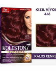 Wella Koleston Supreme 4/6 Kızıl Viyole: Radiant Red Violet Hair Dye Kit - Long Lasting Color, Intense Shine & Deep Conditioning Wella Koleston Red Violet Hair Dye: Long Lasting Color & Shine Wella Koleston hair dye, red violet hair color, at-home hair coloring kit, long lasting hair dye, hair color with conditioner, 4/6 Kızıl Viyole hair dye, permanent hair color, hair color maintenance, Wella hair color, red hair dye, violet hair dye, hair coloring, hair dye kit, at home hair color, hair color, hair dye,