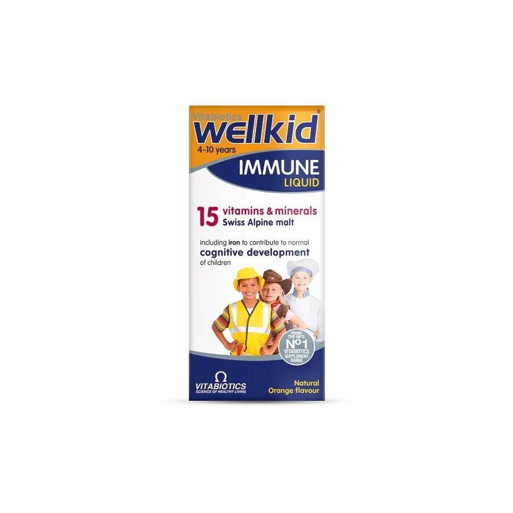 Vitabiotics Wellkid Immune Liquid for Children - Supports Immune System, 5.07 fl oz Vitabiotics Wellkid Immune Liquid for Kids - Immune Support children's immune system supplement, liquid vitamins for kids, multivitamin for children, vitamin and mineral supplement for kids, health supplements for children aged 4-10, immune support, kids health, dietary supplement, Vitabiotics, Wellkid Immune Liquid