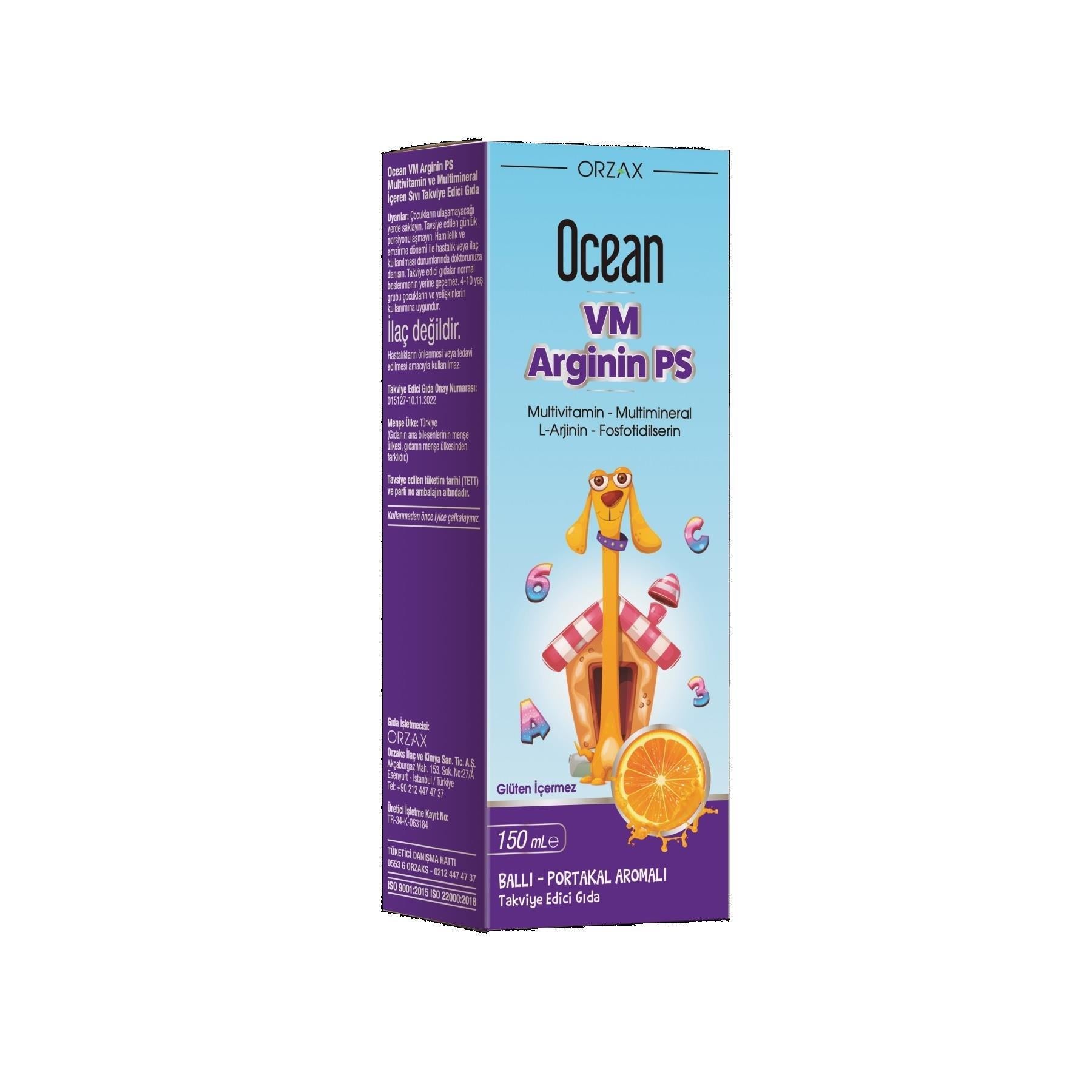 Ocean Nutrition Dietary Supplement - Ocean Arginin PS 150ml Liquid Multivitamin & Multimineral with L-Arginine & Phosphatidylserine Ocean Arginin PS 150ml Liquid Multivitamin & Multimineral Supplement Dietary Supplement, Multivitamin, Multimineral, L-Arginine, Phosphatidylserine, Liquid Supplement, Nutritional Supplement, Health Supplements, Fitness Supplements, Cognitive Support, Physical Performance, Nutritional Gaps, Health Conscious, Fitness Enthusiasts, Athletes, Wellness Products, Supplement for Cogni