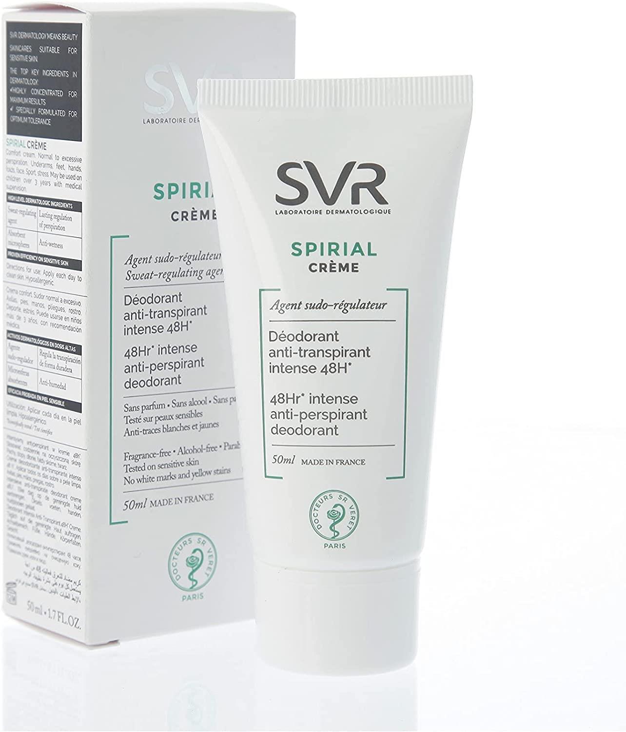 SVR Spirial Antiperspirant Cream 50ml - Fragrance-Free, Sensitive Skin Solution for Excessive Sweating SVR Spirial Antiperspirant Cream - Sensitive Skin Solution antiperspirant cream, excessive sweating solution, fragrance-free antiperspirant, sensitive skin antiperspirant, hyperhidrosis treatment, antiperspirant for hands and feet, gentle antiperspirant, perfume-free personal care, hyperhidrosis management, confidence booster, daily antiperspirant, busy professionals, individuals with sensitive skin