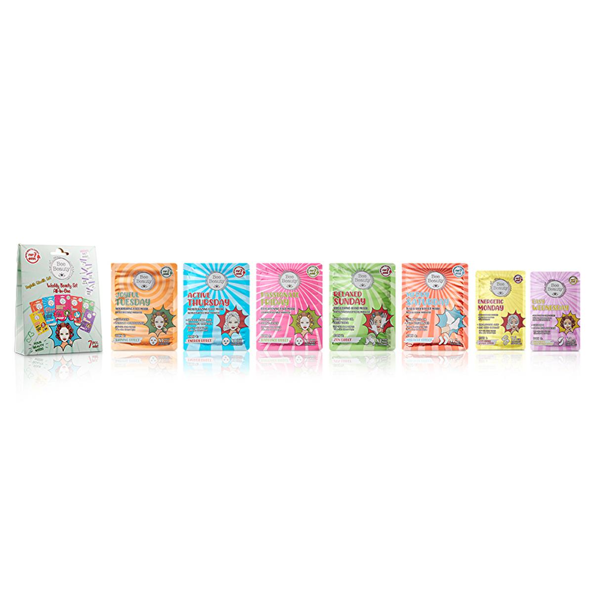 Bee Beauty 7-Day Skincare Mask Set for Face, Hands, and Feet - Comprehensive Facial and Body Care Routine Bee Beauty 7-Day Skincare Mask Set - Face, Hands, Feet skincare mask set, facial care routine, body care masks, natural skincare products, weekly skincare regimen, face masks, hand masks, foot masks, hyaluronic acid, vitamin E, collagen, aloe vera, skincare routine, beauty products, self-care, pampering, glowing skin, radiant complexion