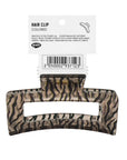Eklips Zebra Rectangular Claw Clip for Secure Hold Brown