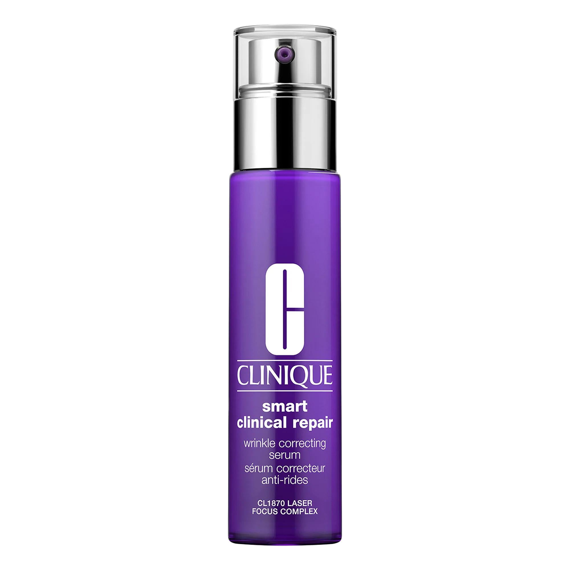 Clinique Smart Clinical Repair Wrinkle Correcting Serum - Anti-aging Retinoid & Peptide Serum for Fine Lines Clinique Smart Clinical Repair Serum - Anti-aging & Wrinkle Correction anti-aging serum, wrinkle correcting serum, Clinique Smart Clinical Repair, retinoid serum, peptide serum, skincare, fine lines, wrinkles, dryness, normal skin, dry skin, combination skin, oily skin, serum formulation, gentle, non-irritating, CL1870 Laser Focus Complex, hyaluronic acid, collagen boost, smooth skin, firm skin, plum