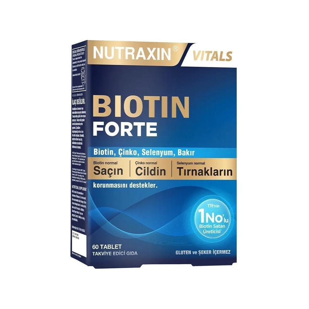 Nutraxin Biotin Forte 60 Tablets - Hair Growth Support & Skin Health Supplement - image 2