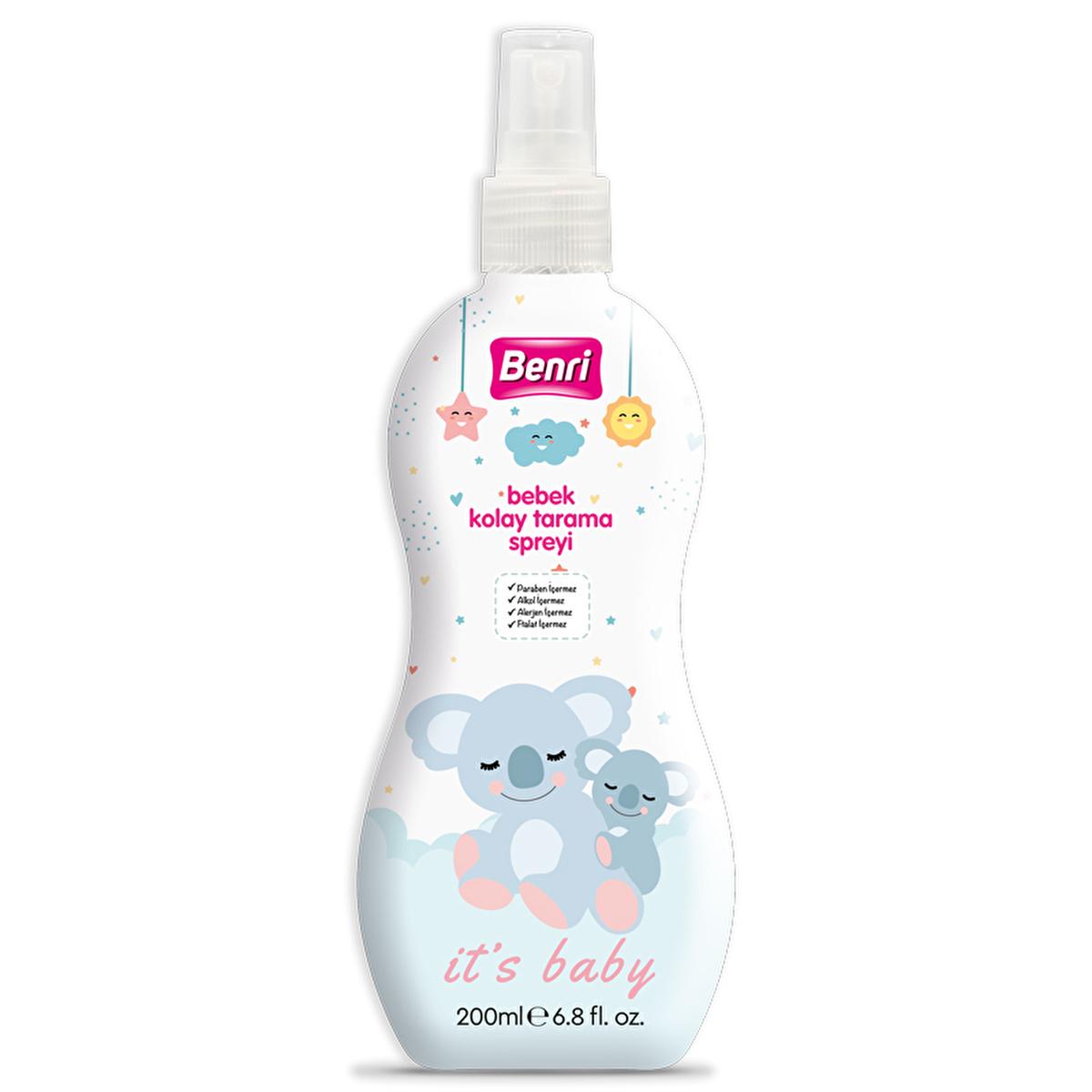 Benri Baby Hair Detangling Spray 200ml - Gentle, Non-Toxic, Easy Combing for Kids Benri Baby Detangling Spray - Gentle & Non-Toxic Baby detangling spray, Children's hair care, Natural hair detangler, Non-toxic hair spray, Easy hair combing for kids, Gentle hair care, Wheat protein hair products, Safe for daily use, Suitable for sensitive hair, No rinse hair products, Kids hair care routine, Baby hair products, Detangling spray for kids, Natural kids hair care