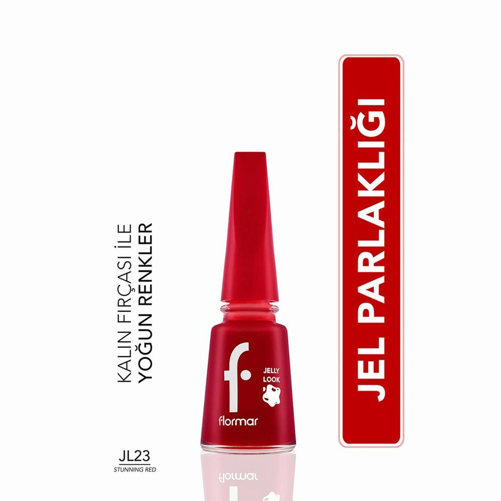Flormar Jelly Look Stunning Red Gel-Effect Nail Polish 11ml