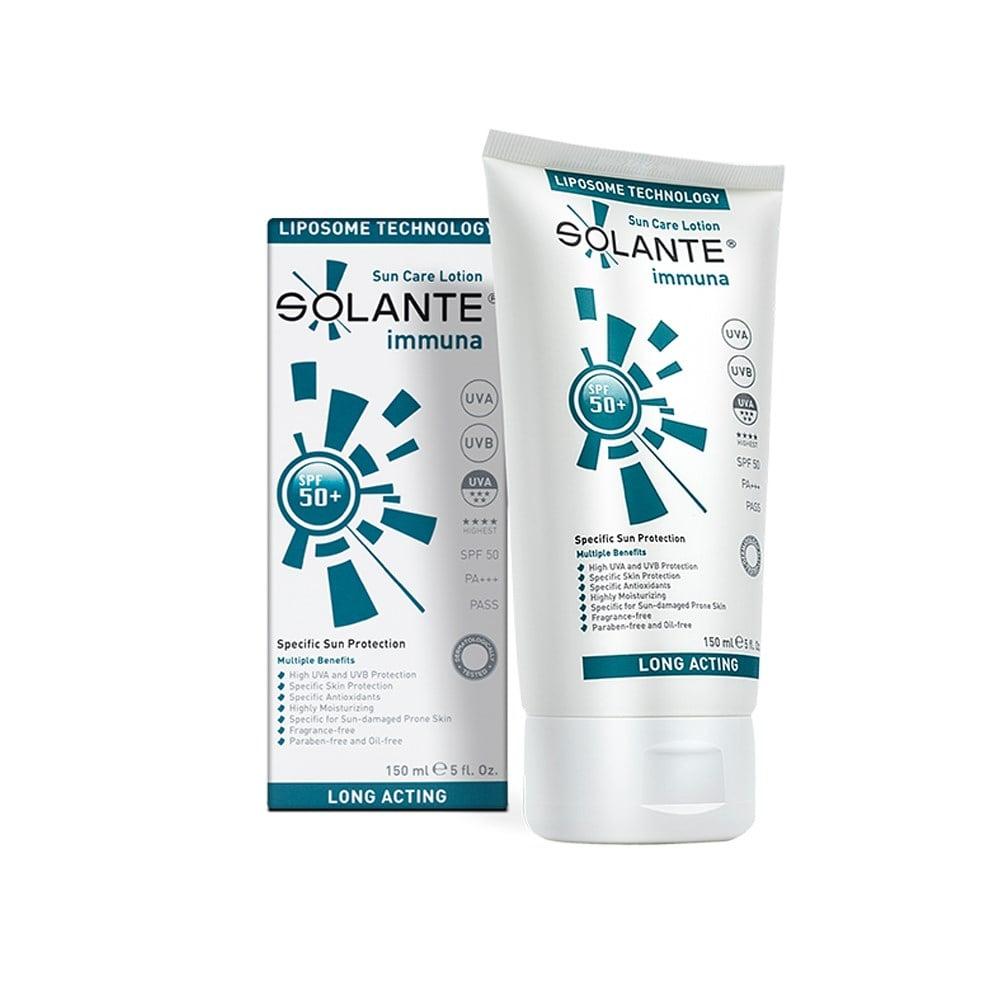 Solante Immuna Sunscreen for Sensitive Skin - High SPF 50+ Anti-Aging Sun Protection - Water-Resistant, Fragrance-Free, 5.07 fl oz Solante Immuna Sunscreen SPF 50+ - Sensitive Skin Protection sunscreen for sensitive skin, high SPF sunscreen, anti-aging sun protection, water-resistant sunscreen, fragrance-free sunscreen, skin cancer prevention, broad-spectrum sunblock, dermatologist recommended sunscreen, daily sun protection, outdoor activity sunscreen