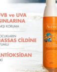Avene Children's Sunscreen Spray SPF50+ - Water-Resistant, Hypoallergenic Sun Protection for Kids Avene Kids Sunscreen Spray SPF50+ - Safe & Effective Sun Protection children's sunscreen spray, SPF50+ sun protection, hypoallergenic sun care, dermatologist-tested sunscreen, water-resistant sun spray, kids sun protection, sensitive skin sunscreen, paraben-free sunscreen, fragrance-free sunscreen, alcohol-free sunscreen, Avène Thermal Water, Titanyum Dioksit, Çinko Oksit, Glycerin, Pretocopheryl