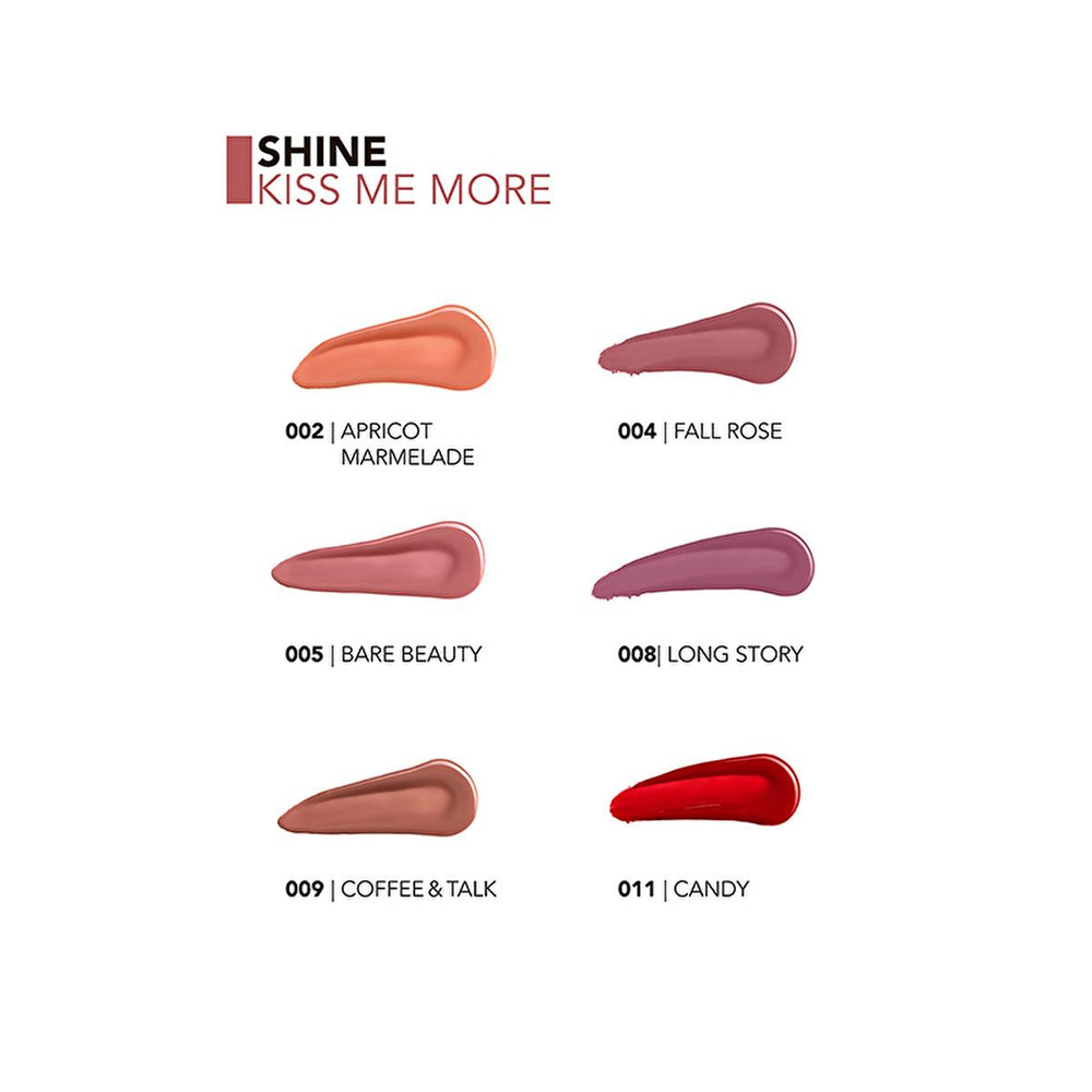 Flormar Shine Kiss Me More Liquid Lipstick - Long-Lasting Moisturizing Lip Color with Shiny Finish - Lipstick