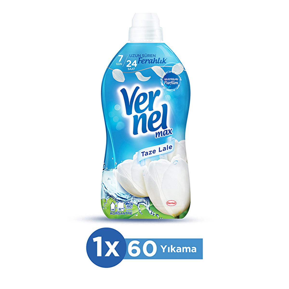 Vernel Max Taze Lale Concentrated Laundry Softener - 1440ml, Long-Lasting Freshness & Softening for Clothes Vernel Max Taze Lale Laundry Softener - Soft & Fresh for 7 Days laundry softener, concentrated laundry softener, long-lasting freshness laundry, Vernel Max Taze Lale, softener for clothes, laundry care, fabric softener, freshness that lasts, soft clothes, laundry products, household essentials