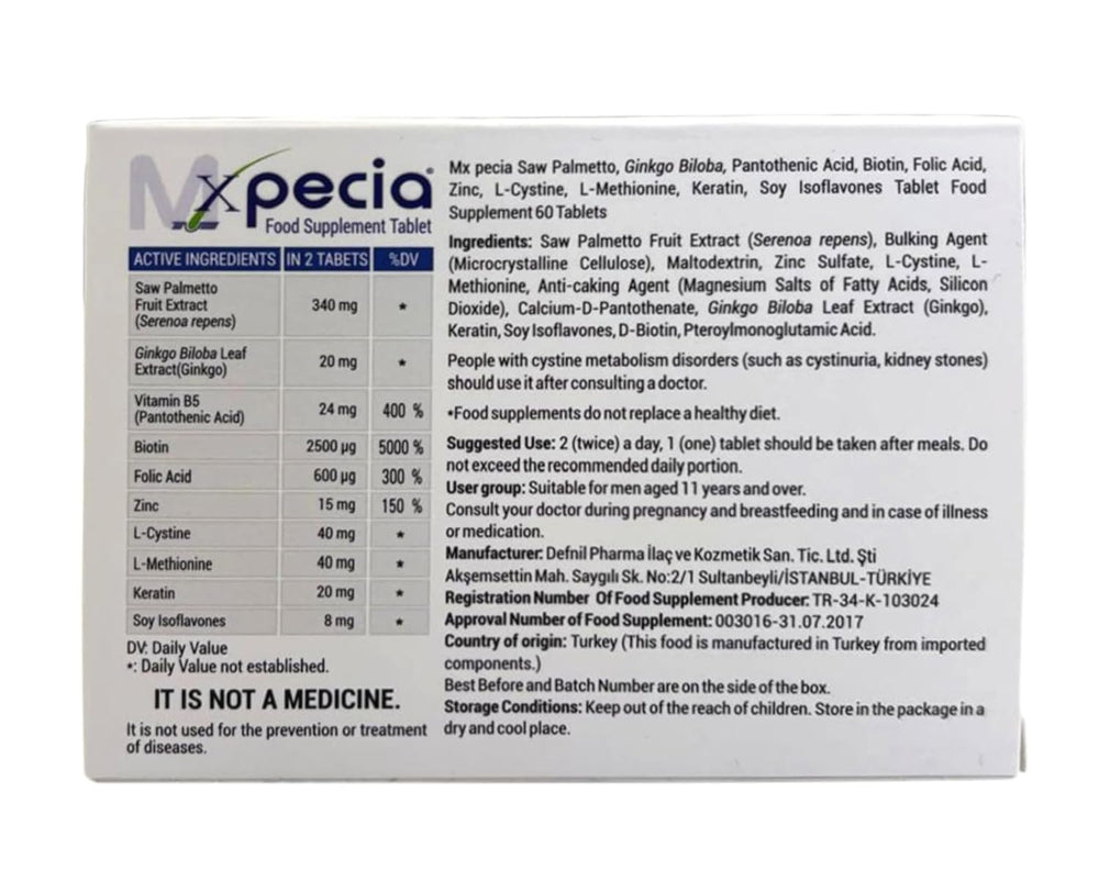 Xpecia For Men 60 Tablets - Hair Health Supplement | Men's Health - image 10