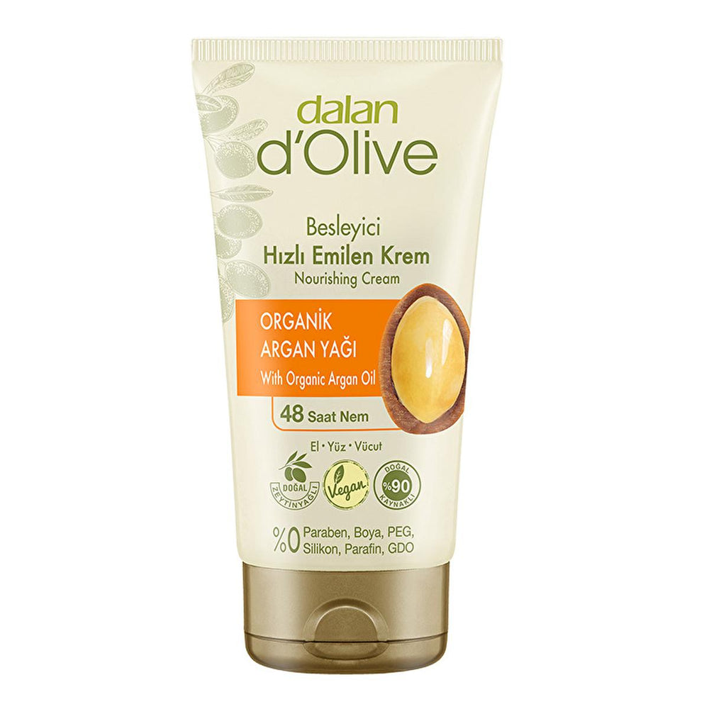 Dalan D'Olive Organic Argan Oil Moisturizing Cream - Non-Greasy, 48hr Hydration - Perfect for Sensitive Skin & - Face Cream