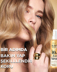 Loreal Paris Elseve: 10-in-1 Hair Beautifying Spray Serum - Heat Protection, Anti-Frizz, Damage Repair, Nourishing, Silicone-Free - For Soft, Shiny Hair Loreal Elseve 10-in-1 Hair Serum - Heat Protection & Shine hair beautifying spray serum, 10-in-1 hair treatment, heat protection hair spray, anti-frizz hair serum, hair breakage treatment, nourishing hair spray, silicone-free hair serum, Loreal Elseve hair care, damage repair hair spray, hair shine spray, hair serum, hair spray, hair treatment, heat protect