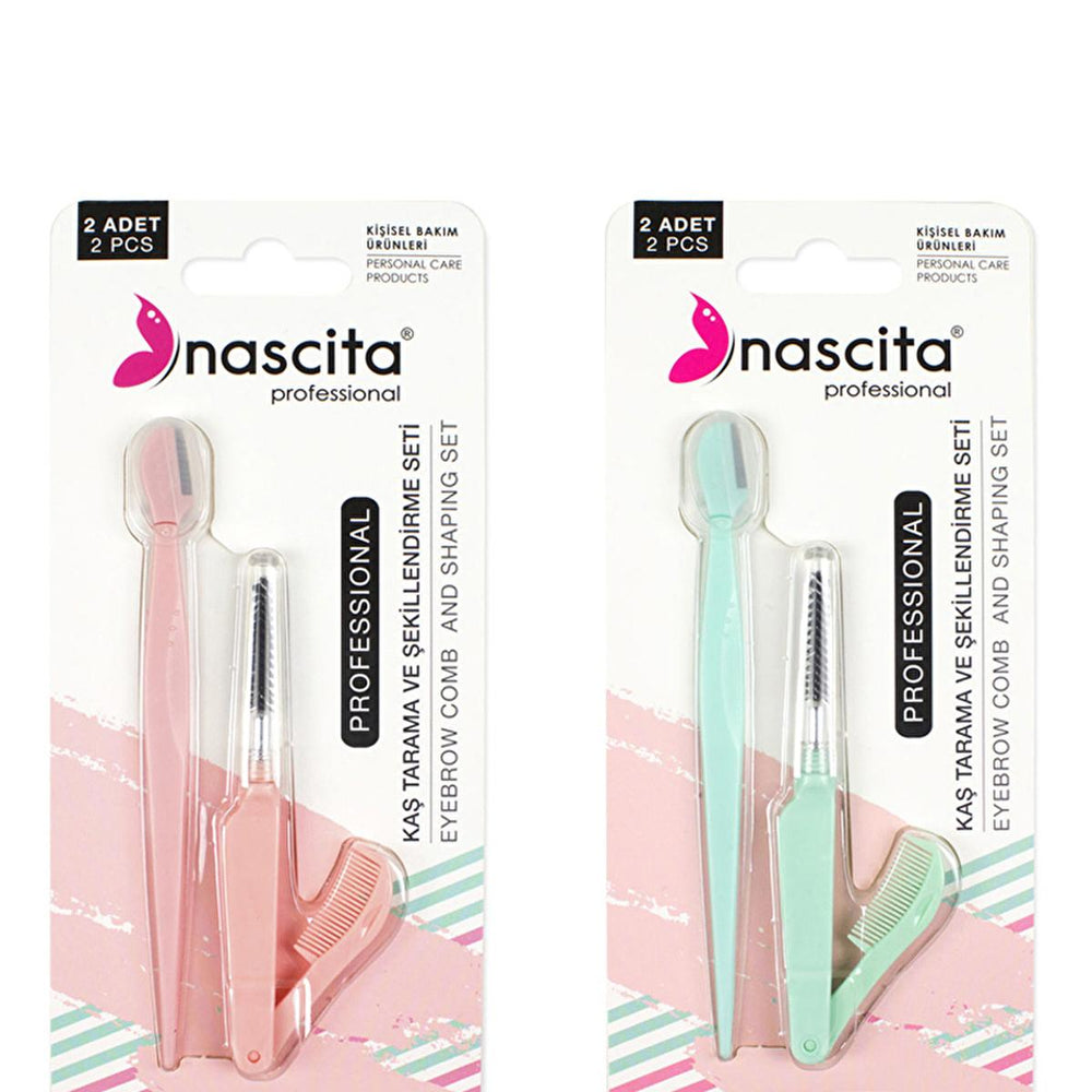 Nascita Eyebrow and Eyelash Grooming Set - Portable Beauty Kit with Mascara Brush and Eyebrow Razor - Mascara
